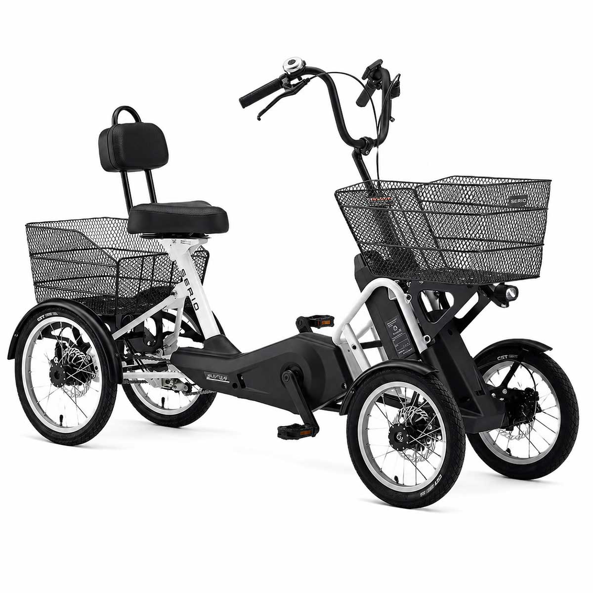 電動 アシスト付 4輪自転車 遊歩リベルタ シルキーホワイト アルミフレーム シニア向け自転車 介護 低床自転車 大型ペダル｜岡松薬局