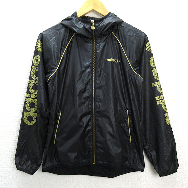 7841 adidas NEO LABEL アウター　ジャケット　M 古着 k□アディダス&frasl;adidas NEO LABEL ボーダー柄 中綿フーディ