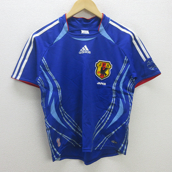 adidas アディダス　日本代表 シャツ 青色　サイズO adidas 日本代表 シャツ 青 非売品 Oサイズ DREAMロゴ入り