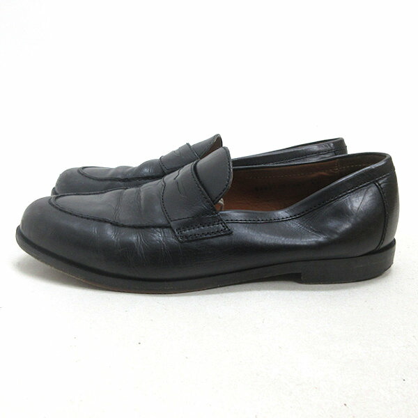 H■【44】アルフレッドバニスター/ALFREDO BANNISTER UNLINE レザーローファーシューズ/黒/MENS■7【中古】