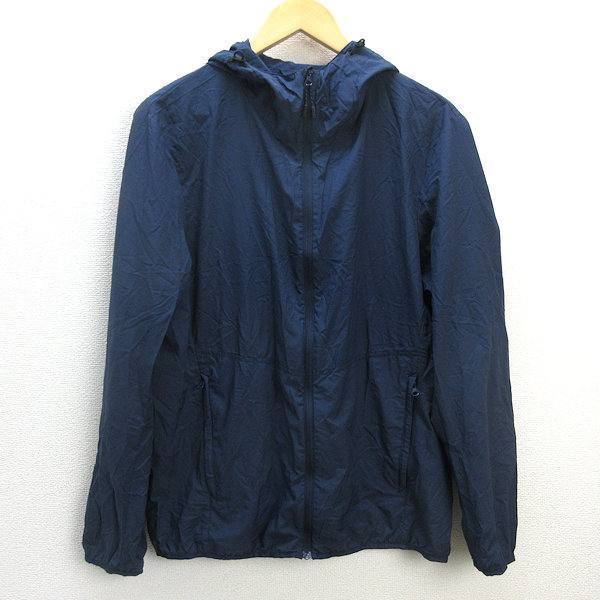 楽天市場】D□ユニクロ/UNIQLO ブロックテックパーカ 409312【L】紺