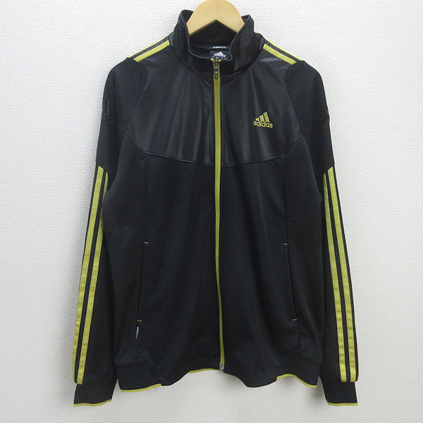 美品 adidas トラックジャケット パフォーマンスロゴ刺繍 XLサイズ 黒 adidas パフォーマンスロゴ トラックジャケット 刺繍 サイド
