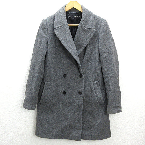 楽天市場】n□ザラ/ZARA ダブルボタン ウールチェスターコート【XS】灰