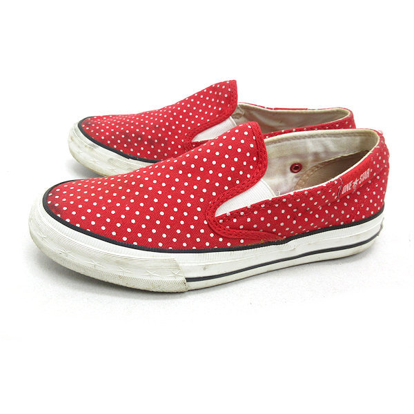 楽天市場 23 5cm コンバース Converse One Star スリッポンドッド柄スニーカー 赤 Ladies 94 中古 マニライズ