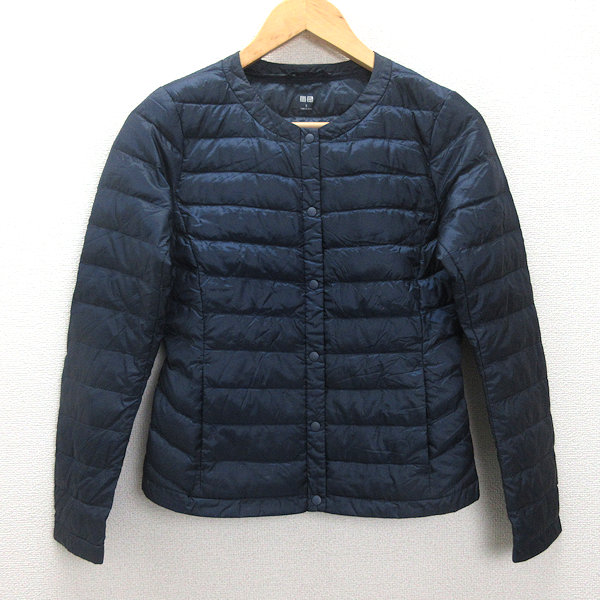 楽天市場】U□ユニクロ/UNIQLO 総柄インナーダウンジャケット□紺