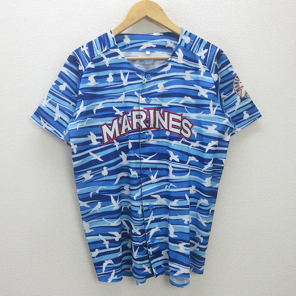 楽天市場】Q□千葉ロッテマリーンズ/CHIBA LOTTE ビジター レプリカ