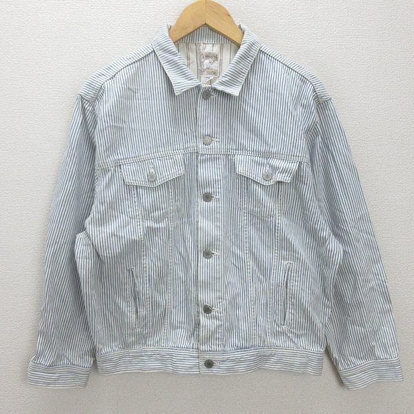K■ヒューストン/HOUSTON ヒッコリージャケット デニムジャケット【32】MENS■14【中古】