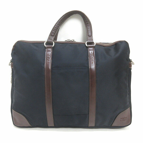 t■日本製■ブライトン/BRIGHTON ナイロン ブリーフケース■紺/BAG/9【中古】