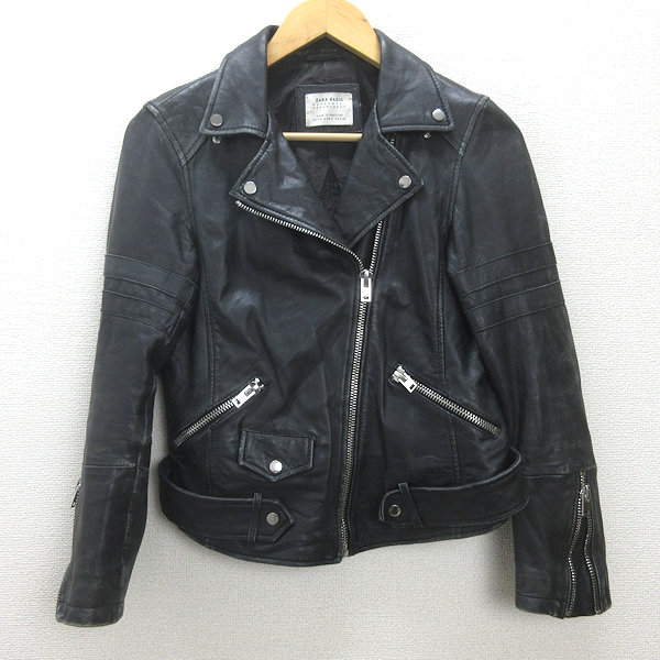 楽天市場】【中古】ZARA｜ザラ ラムレザーダブルライダースジャケット
