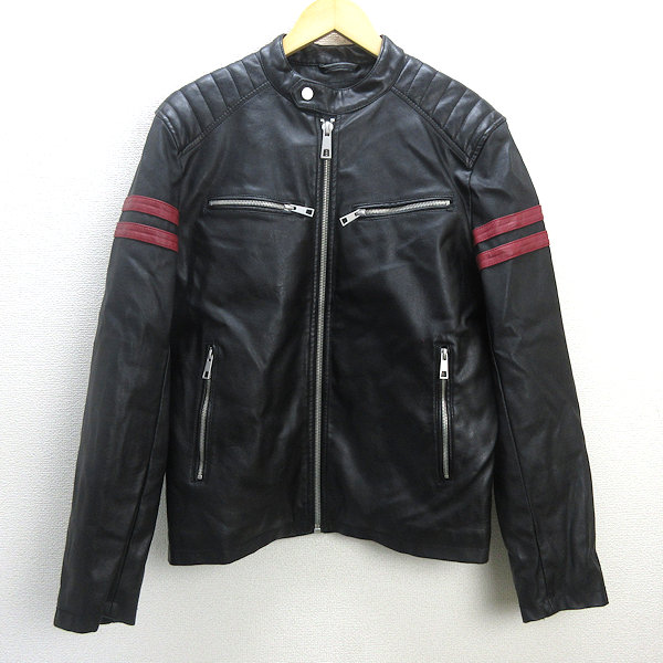 63レザーズ　襟付きシングルライダースジャケット Liugoo Leathers 本革 UK襟付きシングルライダースジャケット