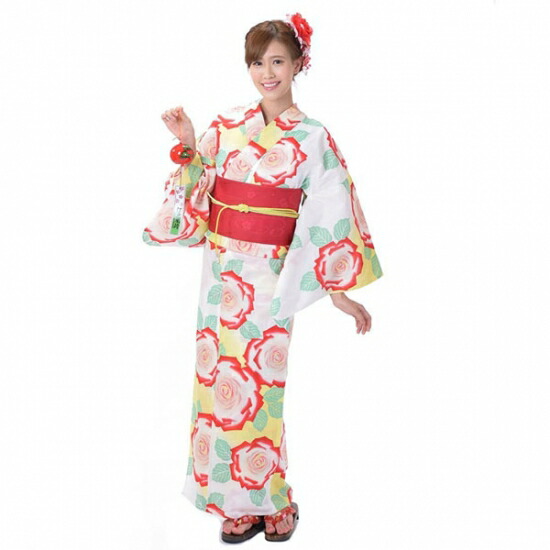 即発送可能 楽天市場 浴衣 レディース 大人 セット 3点セット 玉城ティナ キスミス 白地にバラ きもの山喜 楽天カード分割 Advance Com Ec