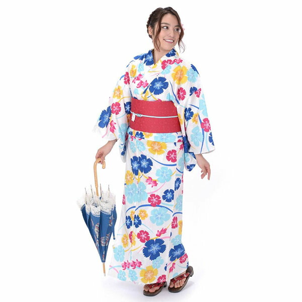 柔らかい 楽天市場 浴衣 レディース 大人 セット 3点セット 山本彩 白地になでしこ 金魚 きもの山喜 高い素材 Www Salonlesamis Com