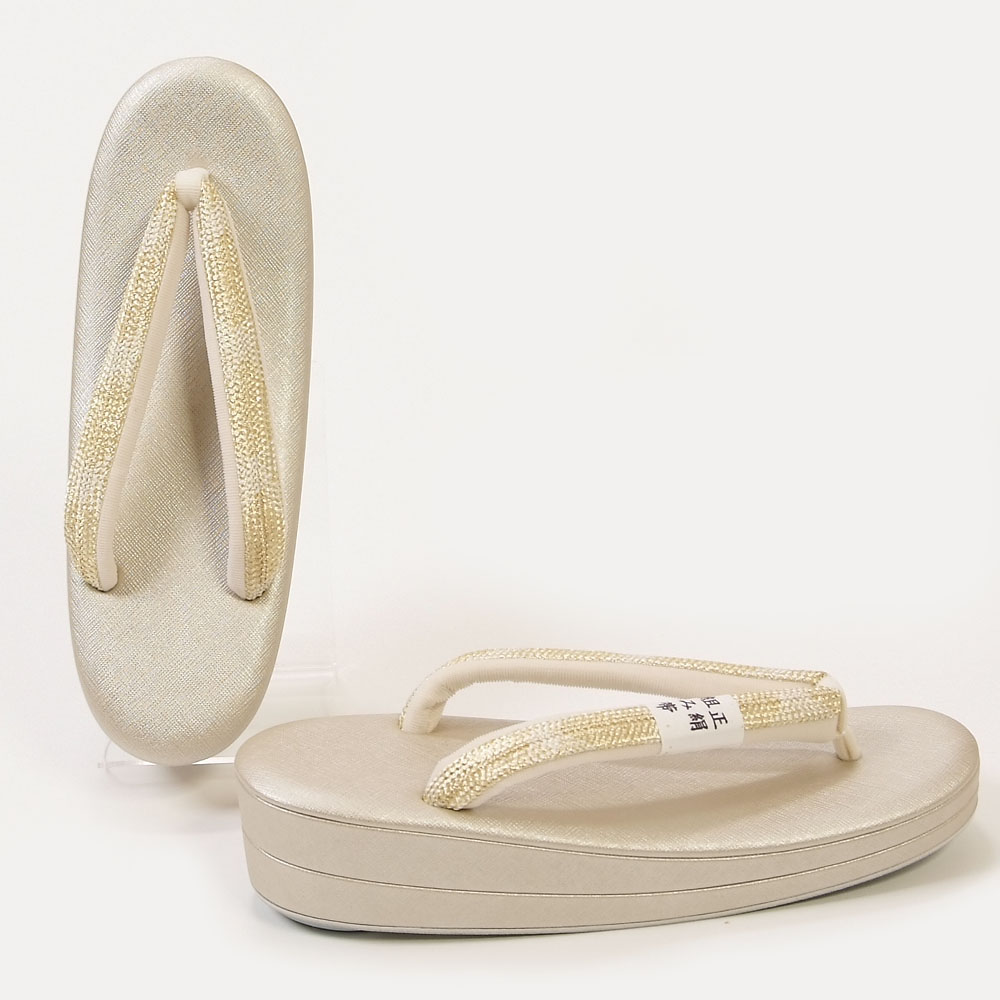 草履 礼装用 レディース Lサイズ 二枚芯 正絹組み帯鼻緒 留袖 訪問着 フォーマル 履きやすい 日本製 ゴールド