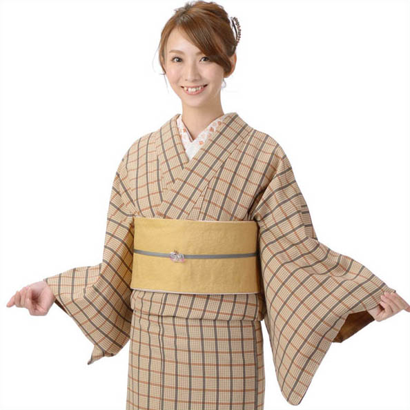 洗える御召しもの  単品 M大きさ 袷 一風変わったきもの