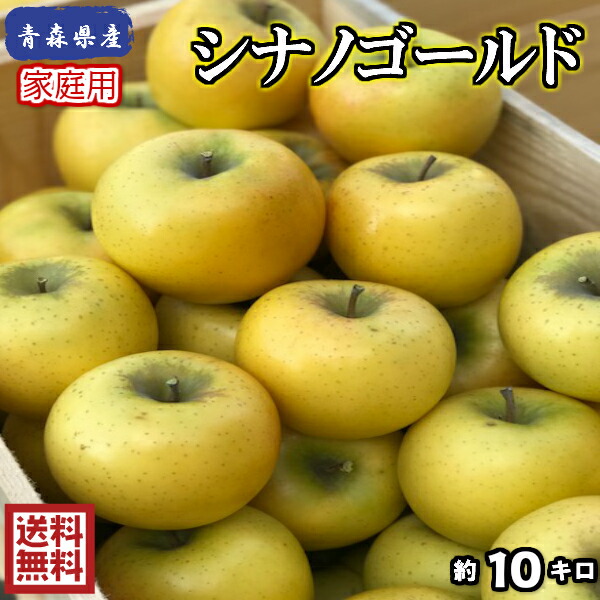 特殊な冷蔵技術により今の時期でも鮮度抜群！【送料無料】青森県産　シナノゴールド　家庭用　10Kg(約10キロ)　 晩生種りんご　食品　果物　フルーツ　お取り寄せグルメ