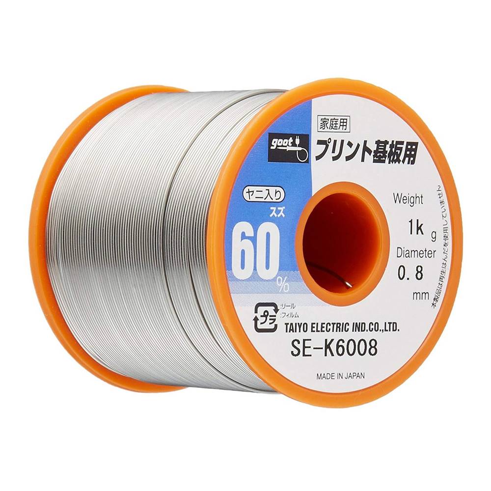 goot グット 大洋電機産業 リール巻 鉛入りはんだ プリント基板用はんだ 1kg Φ0.8mm [電動 工具 溶接 半田 家庭用] SE-K6008