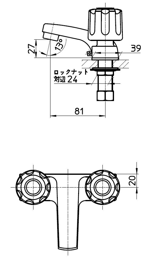 高額売筋】 三栄水栓 SANEI ツーバルブ洗面混合栓《混合栓 台付ツーバルブ ミキシング 》 洗面所用 K51-LH-13  turbonetce.com.br