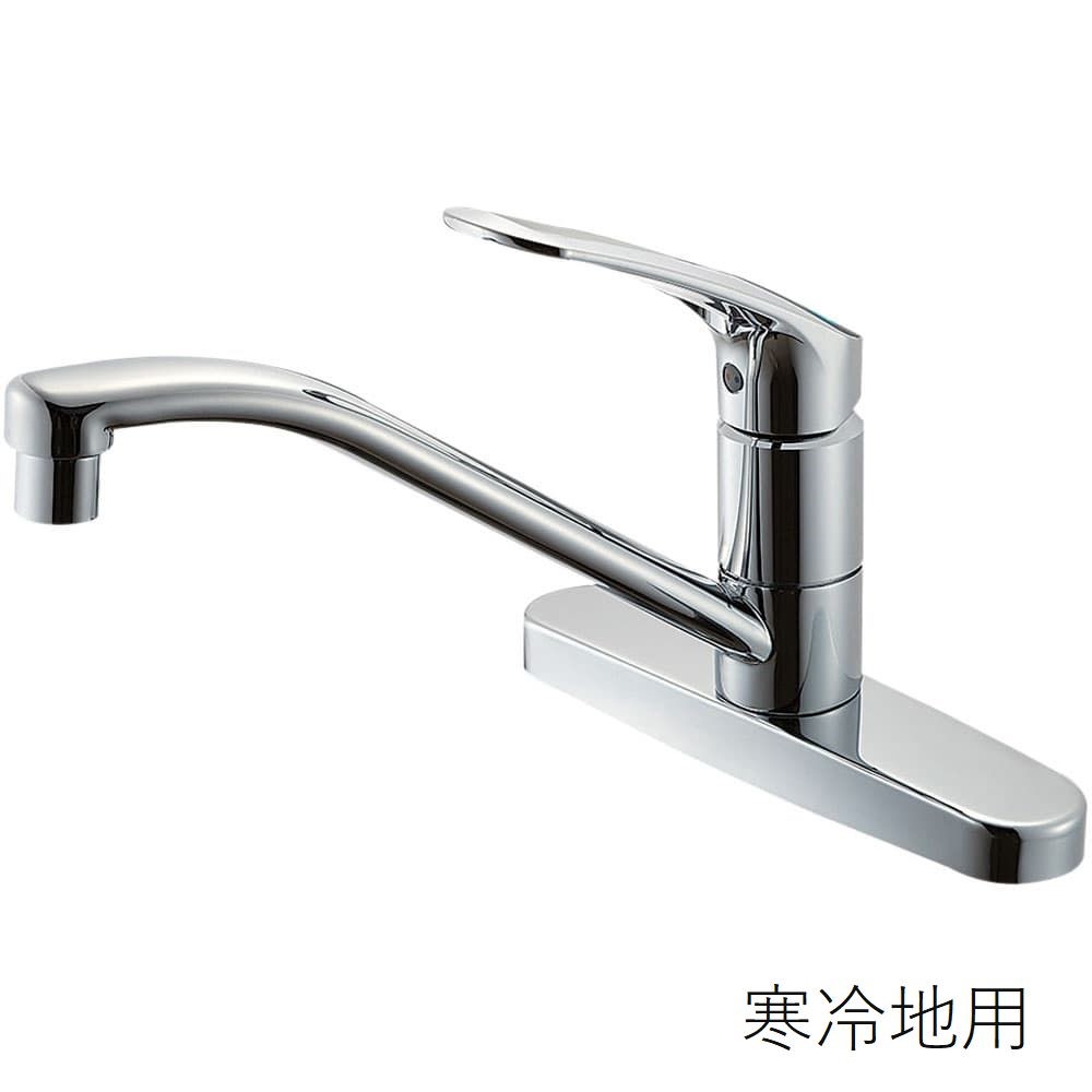 SANEI シングル台付混合栓 (寒冷地用) [キッチン 水栓 蛇口 交換 リフォーム 泡沫吐水] K676EK-13