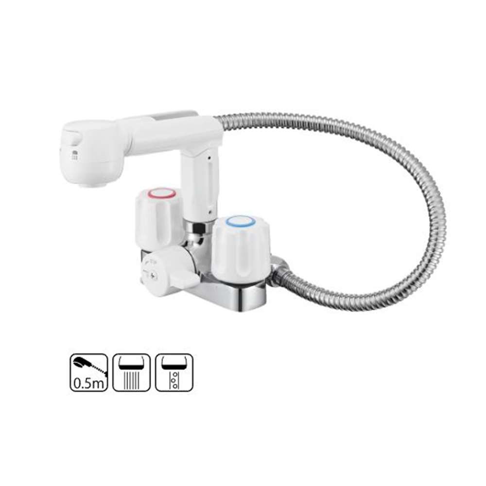SANEI ツーバルブスプレー練り合わせる栓 洗髪用 [洗面 室内用便器 水栓 水道の栓 取り替えっこ] K3104V-W