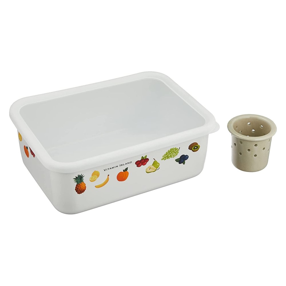 楽天市場】Vitamin Island ホーロー保存容器(水抜付) | ホーロー 琺瑯