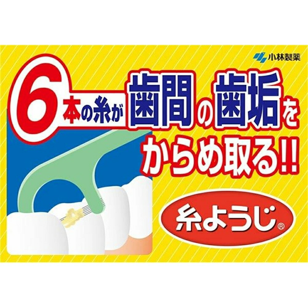 22春夏新色 小林製薬 糸ようじ しっかりとれる6本糸 歯みがき フロス デンタルケア 歯垢 食べカス 60本入 Qdtek Vn