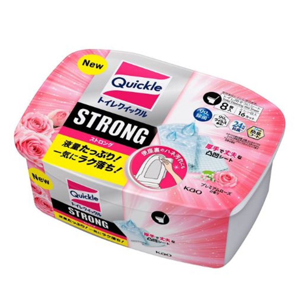 【楽天市場】花王 トイレクイックル ストロング プレミアムローズの香り 容器入 [トイレ 掃除 シート 除菌] 8枚入：ホームセンターヤマキシ