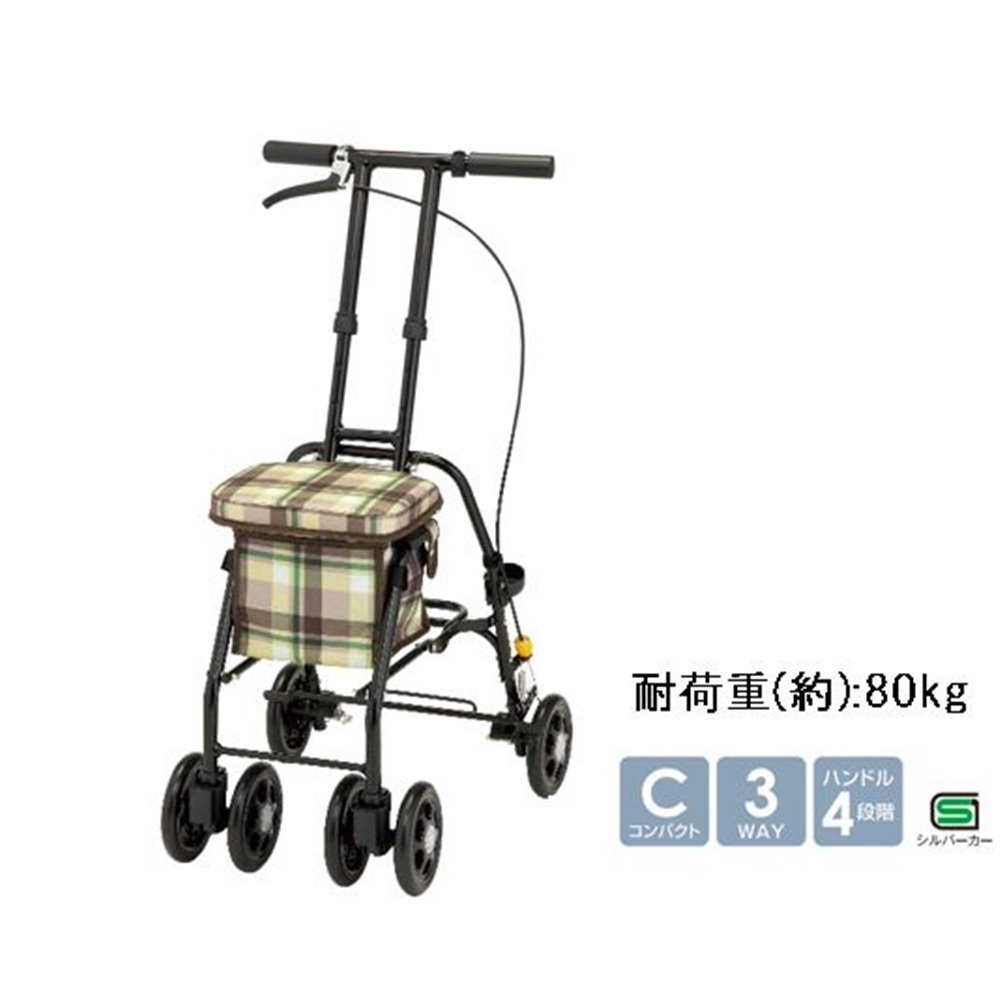 マキテック コンパクトスリムムーブ ベーシックチェック [シルバーカー 折りたたみ]【離島配送/時間帯指定/同梱不可】 SX-15CG 【C】【代引不可】