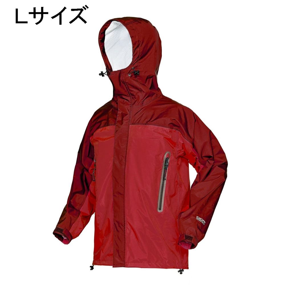 カジメイク 7710 KJレインパーカー [レインウェア 合羽 雨具 耐水圧10000mm] Lサイズ レッド