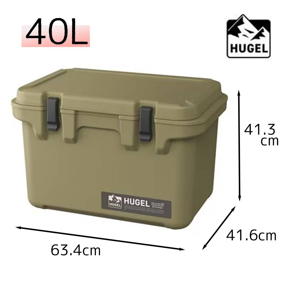 アイリスオーヤマ HUGEL クーラーボックス 40L カーキ [キャンプ バーベキュー アウトドア レジャー 保冷] TC-40