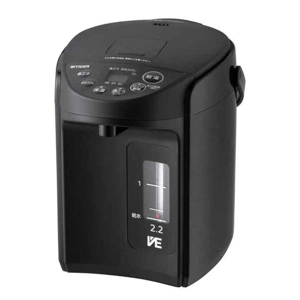 タイガー VE電気まほうびんポット 2.2L クールブラック [湯沸かし やかん ポット 保温 節電 キッチン家電 母の日] PIQ-G220 KC