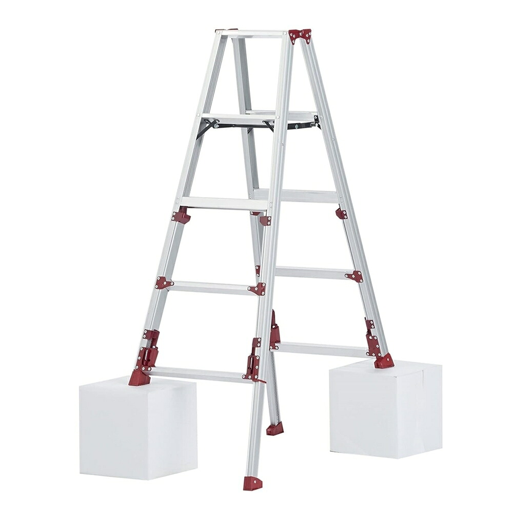 ピカコーポレイション アルミ四脚アジャスト式専用脚立 高さ伸縮 1.24～1.54m SXJ-150 【〇】｜ホームセンターヤマキシ店