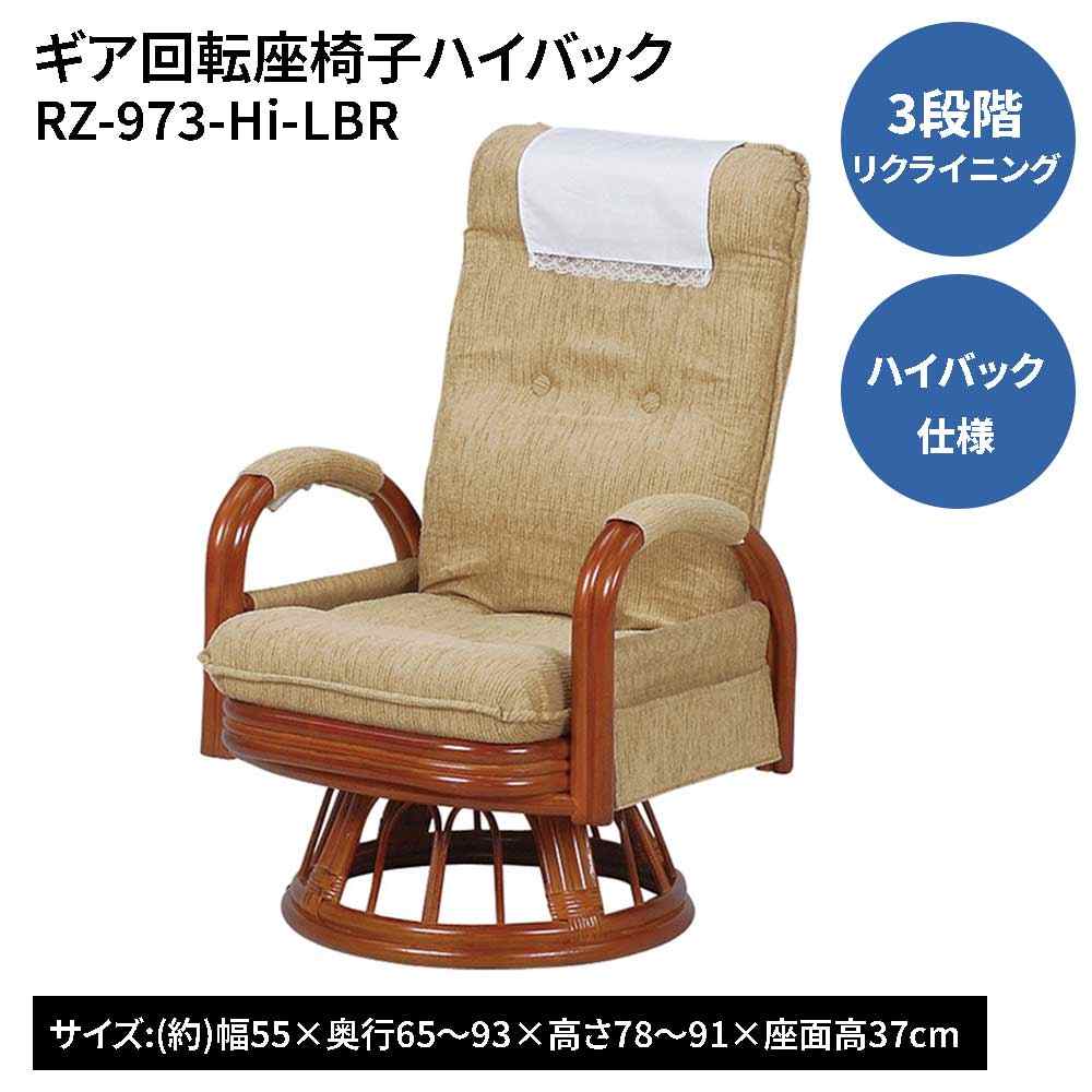 萩原スリーアイ 歯車回転させる座腰かけ御機嫌うしろ側 [リクライニング 年がしら 敬老の日]【北海道・沖縄・離島・第四次元帯特定化・同梱不可】 RZ-973-Hi-LBR 【C】【代引不可】