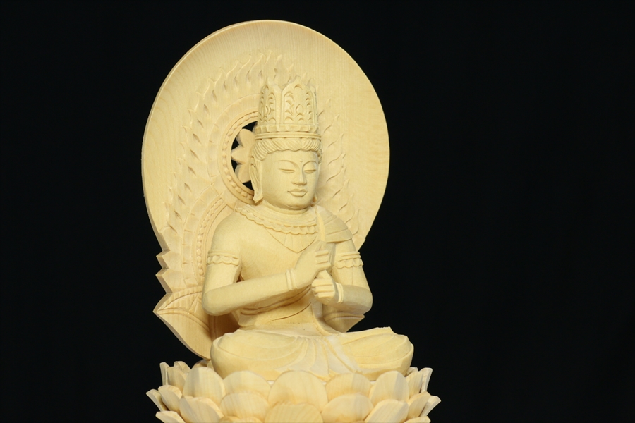 柘植木彫仏像 釈迦様お座り仏像 - 彫刻・オブジェ