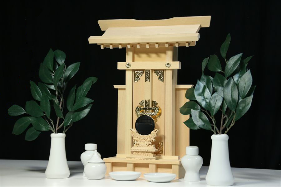 匠造り ■ 木曽ひのき ■ 袖付 大神宮 ■ 特上の一社 神棚セット 神具付 神棚 神具 仏具 盆提灯 やまこう 山幸