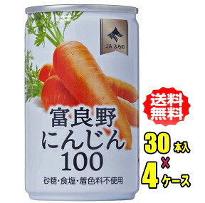 JA 富良野(ふらの) にんじん100 160g缶×30本入×4ケース(120本)お買得セット【RCP】【HLS_DU】|e-ドリンク やまく屋