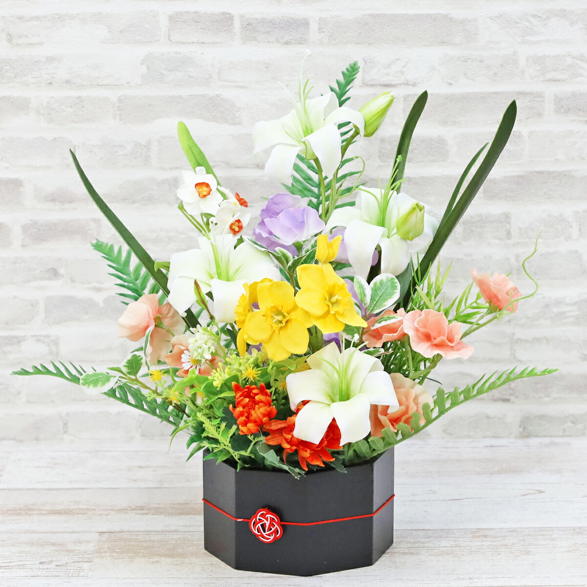 楽天市場】造花 ストレチアと大和菊のお正月アレンジ お正月