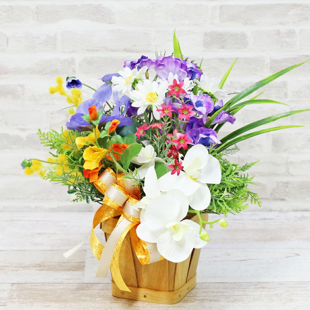 楽天市場】造花 パンジーとラナンキュラスラックスの寄せ植え 春の