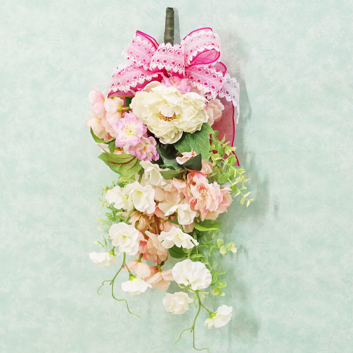 楽天市場】造花 藤の花とラベンダーのスワッグアレンジ 春の