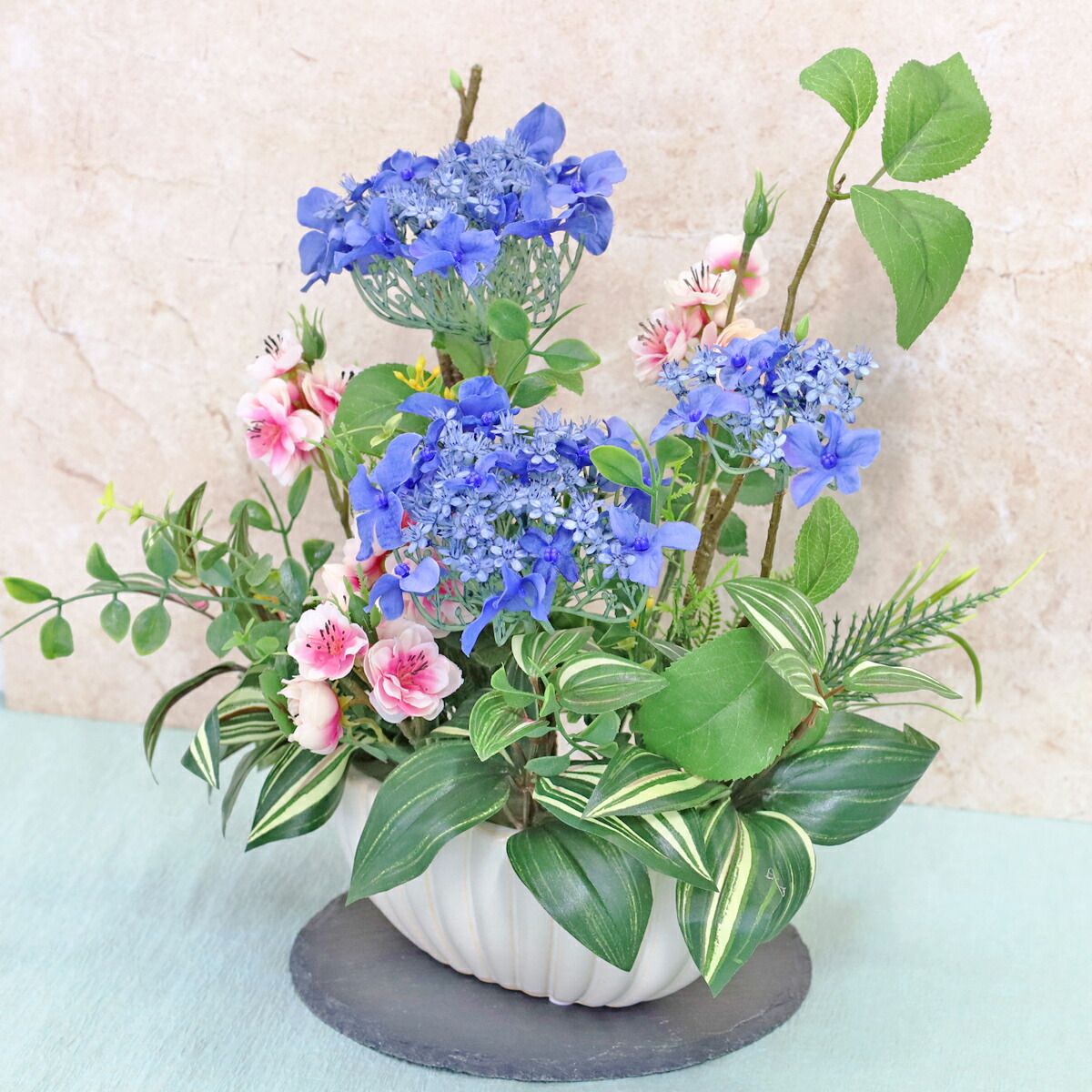 楽天市場】造花 カラフルなローズやアジサイのドーム型アレンジ 造花