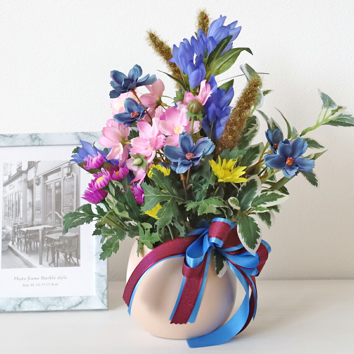 人工造花 植物シルク 2パック 10.6インチ 秋のアレンジ ボーホスタイルブーケ フローラル 素朴な装飾 テーブルセンターピース ホームキッチン装飾用 (プ並行輸入 秋の花 秋の葉 草 人工フラワーアレンジメント シルクフラワー 秋の装飾 ホームテーブル センターピース ファームハウス ウェディング 感謝祭  ハロウィン 3束