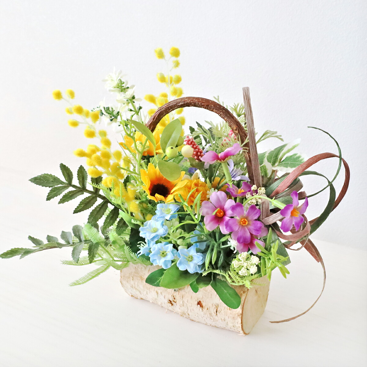 楽天市場】造花 ミモザと春の小花のアレンジ シルクフラワー 春 CT触媒