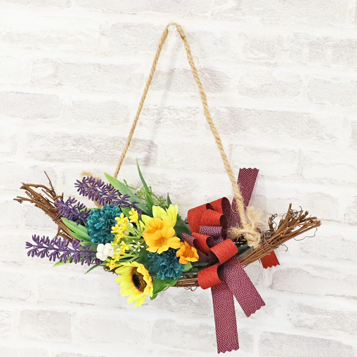 楽天市場】造花 藤の花とラベンダーのスワッグアレンジ 春の 楽天市場】造花 藤の花とラベンダーのスワッグアレンジ 春の