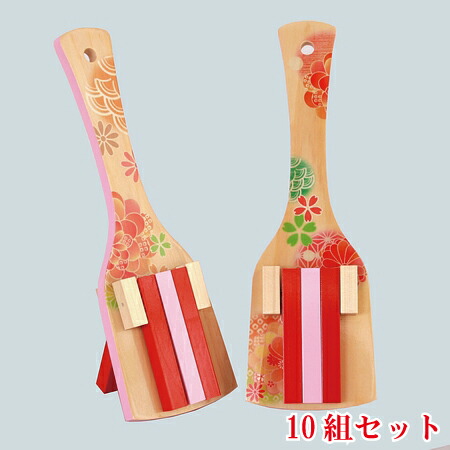 【花鳴子 花小町ピンク 10組セット】 送料無料 よさこい鳴子 よさこい祭り 土佐ひのき 国産 体育祭 文化祭 運動会 応援 ソーラン祭り｜やまもも工房