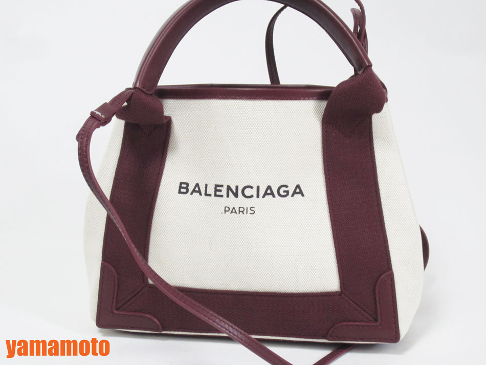 【楽天市場】BALENCIAGA バレンシアガ ネイビーカバスXS ハンドバッグ ショルダーバッグ キャンバス カーフ ナイロン パープル