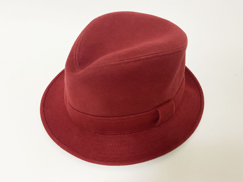 HERMES エルメス 帽子 ハット コットン レッド えんじ レディース 59 美品【中古】｜ブランドショップ山本