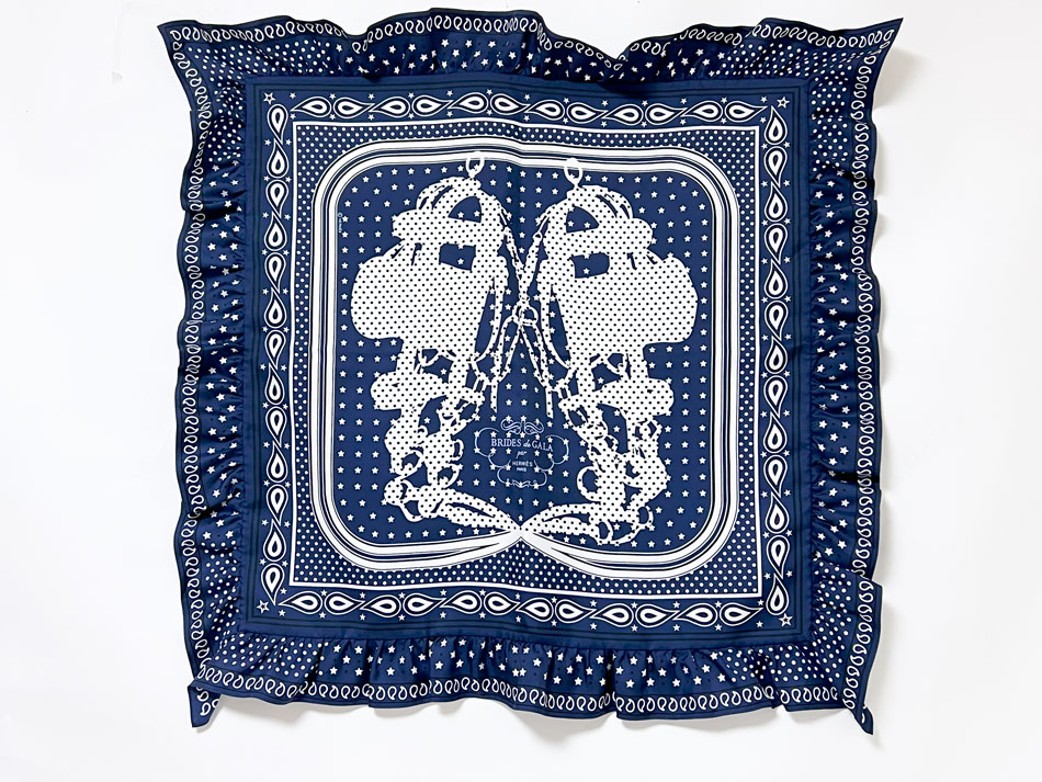 楽天市場】エルメス カレ 70 ブリッド・ガラ・バンダナ・ドットマリン