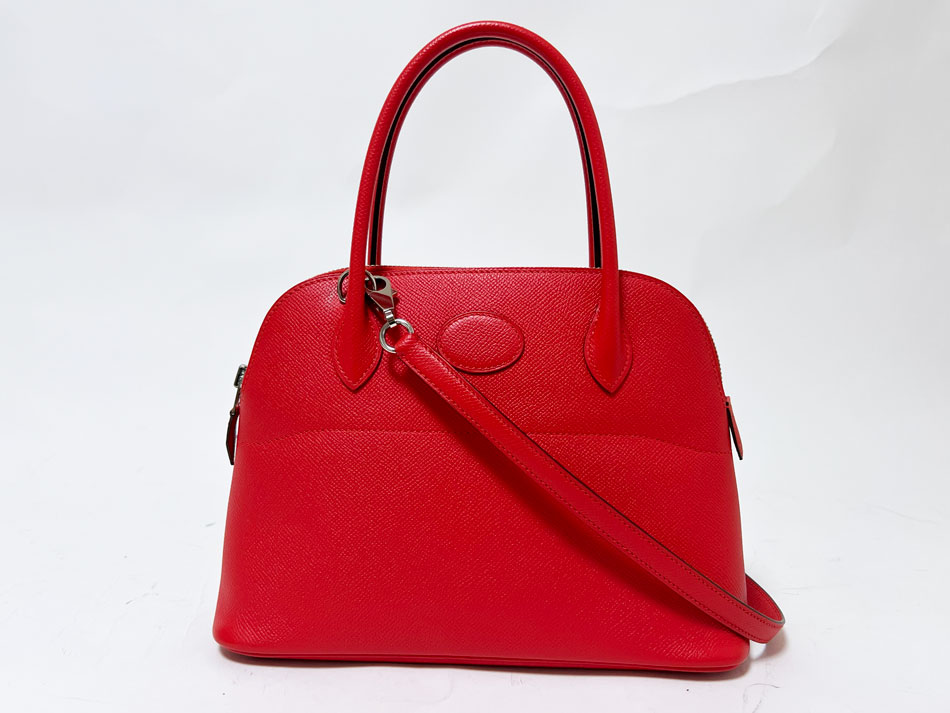 HERMES エルメス ボリード27 トートバッグ ショルダーバッグ ショルダーストラップ エプソン ROUGE TOMATE ルージュトマト A刻印 H041693CKS5 美品【中古】|ブランドショップ山本