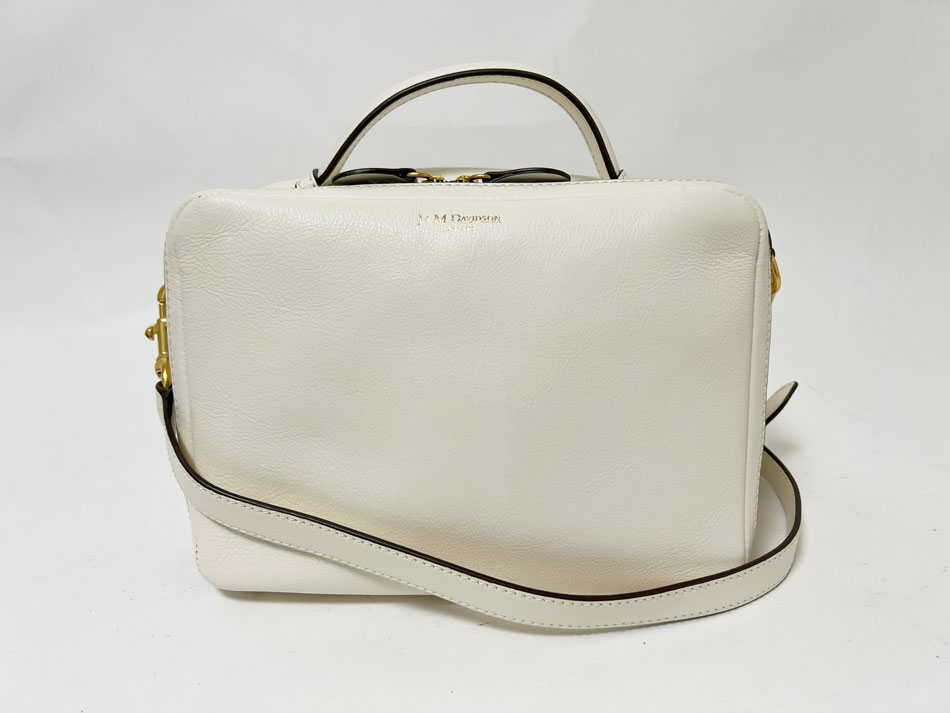 J&M DAVIDSON ジェイ＆エム デヴィッドソン LOTTIE X CALF ロッティ ハンドバッグ ショルダーバッグ ２WAY レザー ホワイト 【中古】