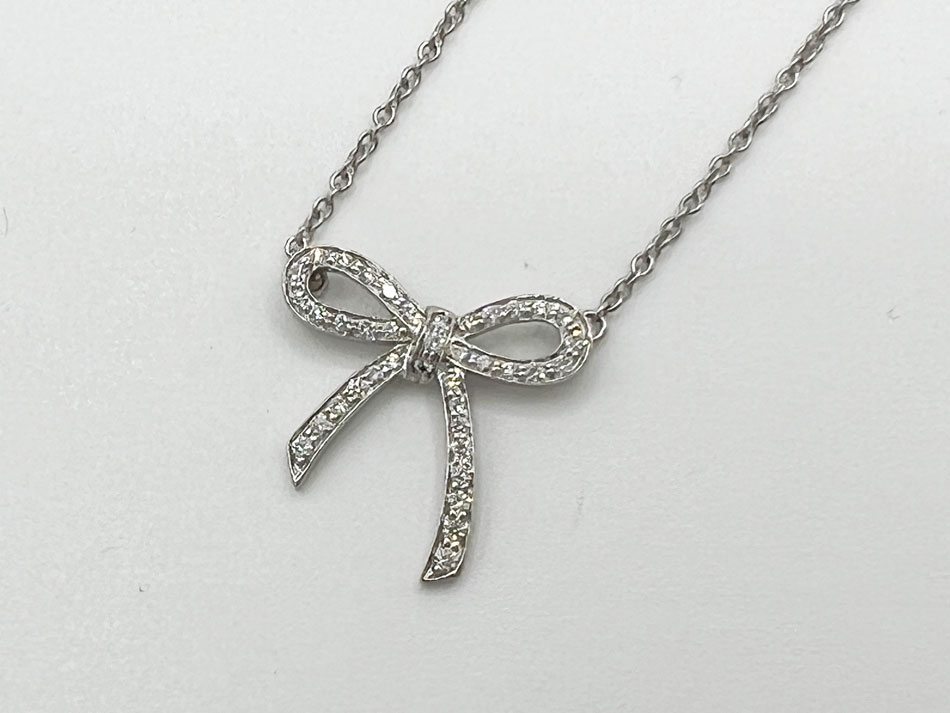 新品未使用　Tiffany　ボウネックレス TIFFANY BOW (新品仕上げ済) ティファニー ボウ リボン