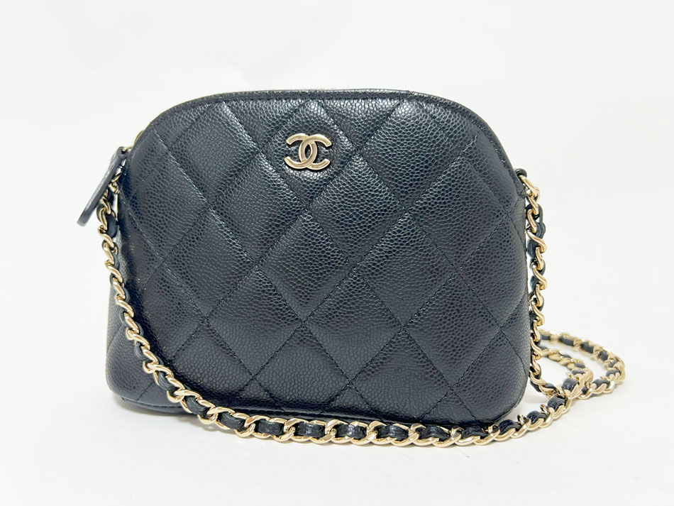 CHANEL シャネル マトラッセ タイムレスクラシック 伝達ルート チェーン店ショルダーバッグ 合切袋 グレインドカーフスキン キャビアひと肌 三鞭酒ゴールド金具 AP4000 美品【中古】